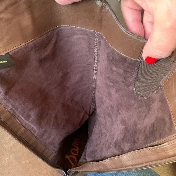 Sam Adelman knee high riding boots brown suede and leather low heel EUC - Picture 6 of 16